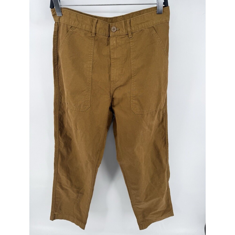 Uniqlo Cargo Pants Mens M Medium Brown Elastic Waist Utility Cargo Outdoor